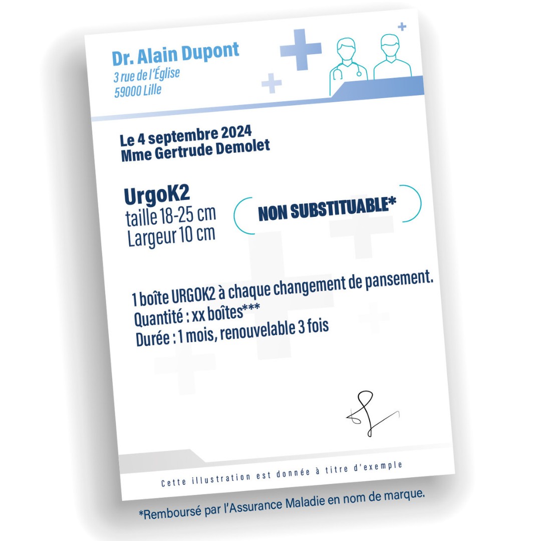 ordonnance type pour une prescription des bandes de compression UrgoK2