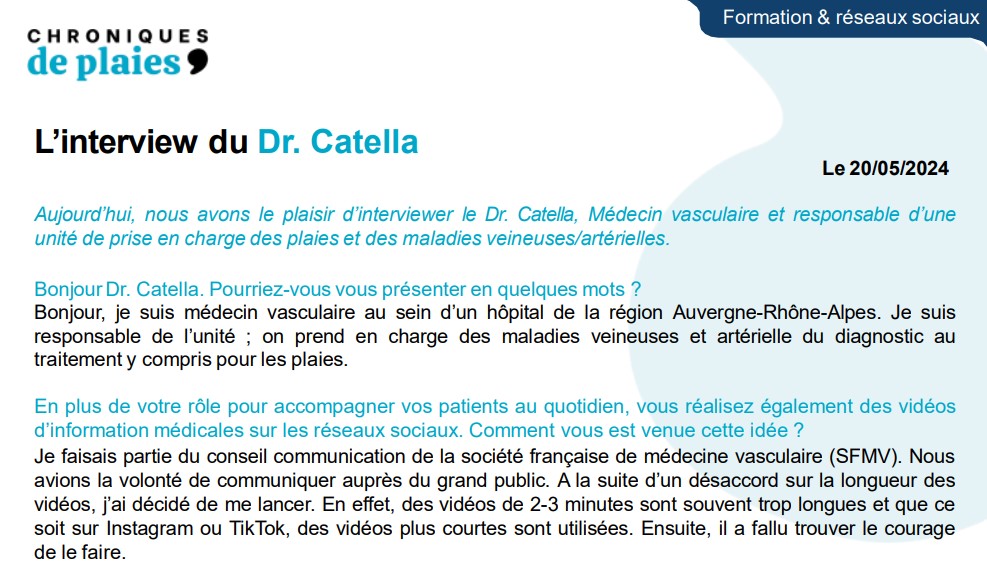 aperçu de l'interview du Dr. Catella