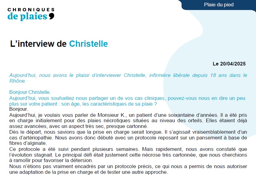 extrait de l'interview de Christelle