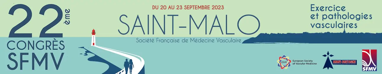 Bannière Congrès SFMV (Société Française de Médecine Vasculaire) édition 2023 à Saint-Malo